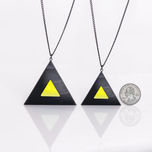 Triangle Pendant | Neon Yellow Vinyl